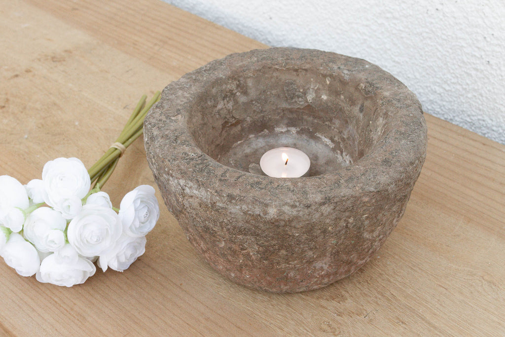 Organic Modern Hewn Stone Bowl