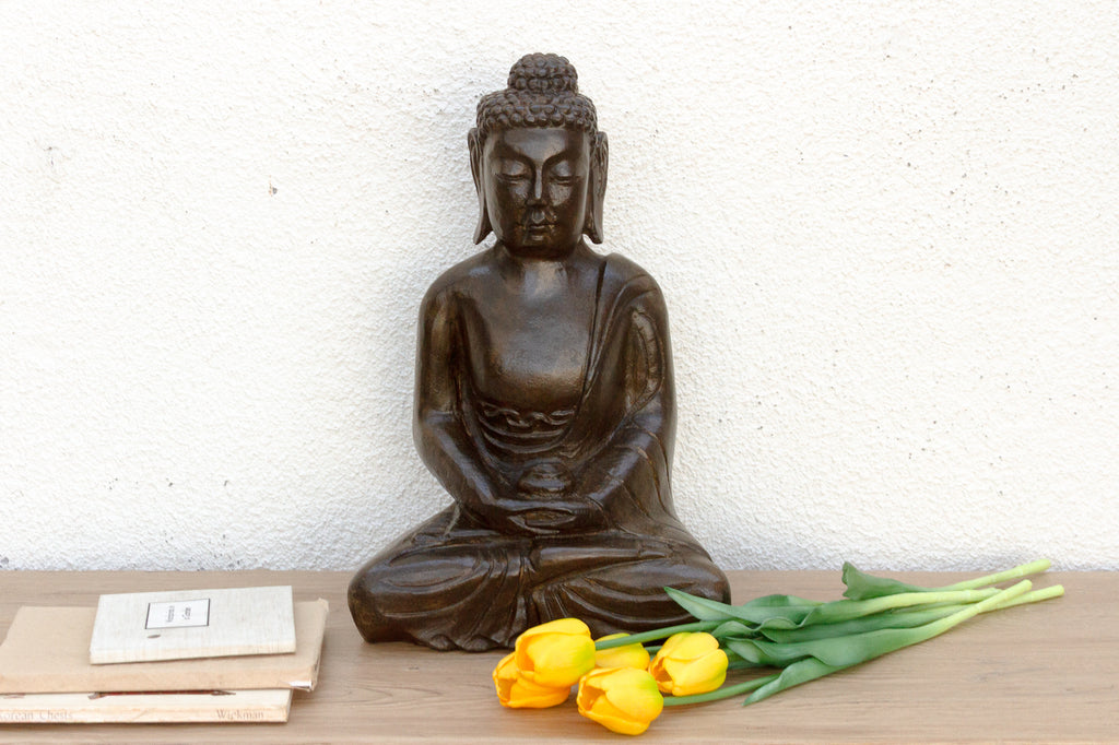 Zen Serenity Polished Stone Carved Buddha