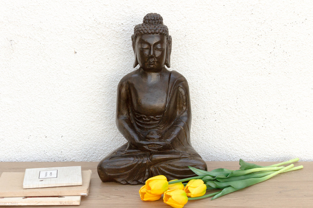 Zen Serenity Polished Stone Carved Buddha