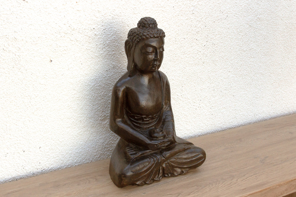 Zen Serenity Polished Stone Carved Buddha