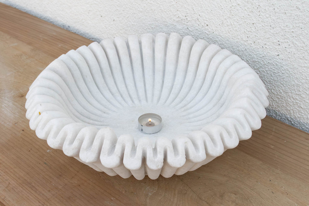 Sculptural Shell Marble Stone Vessel