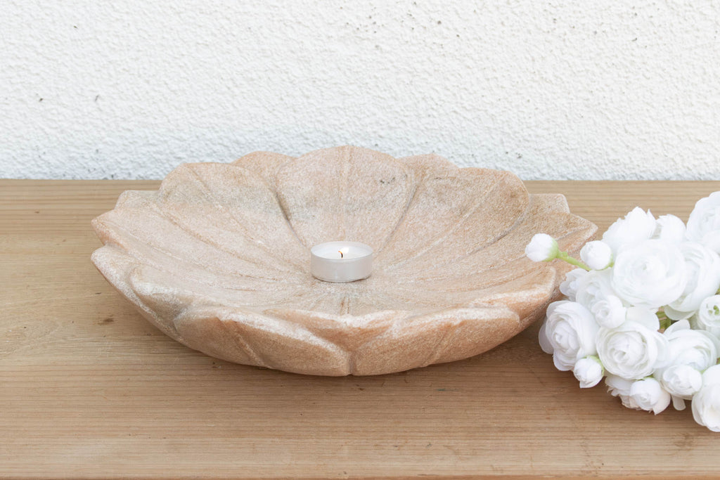 Blush Pink Stone Lotus Flower