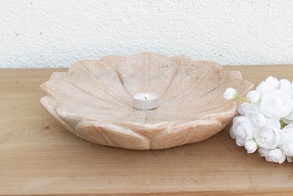 Blush Pink Stone Lotus Flower