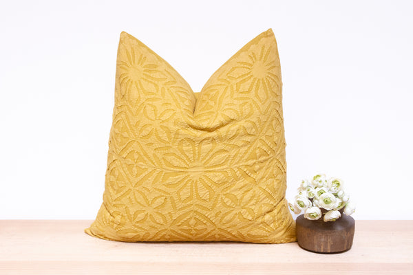 Buff Yellow Handmade Pillow Cover