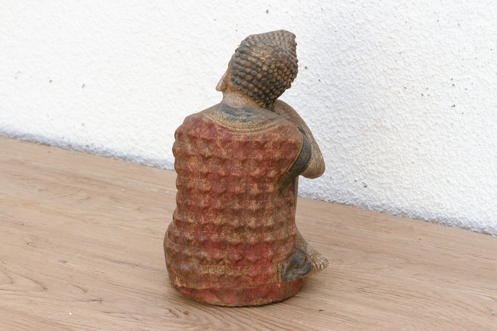 Charming Petite carved & Painted Sleeping Buddha