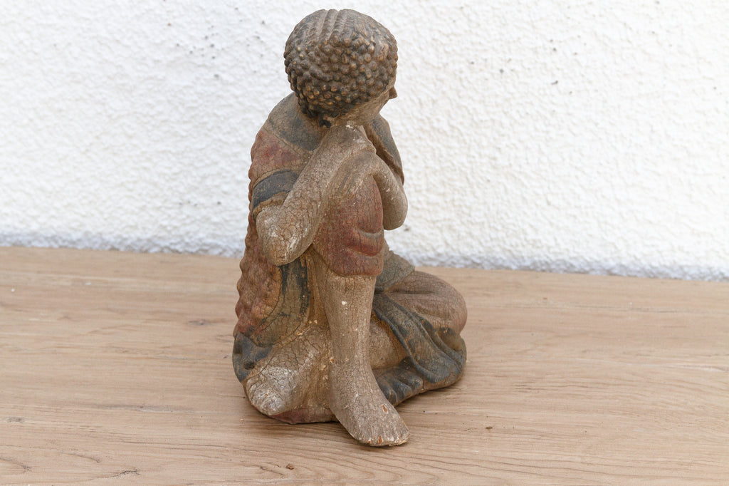 Charming Petite carved & Painted Sleeping Buddha