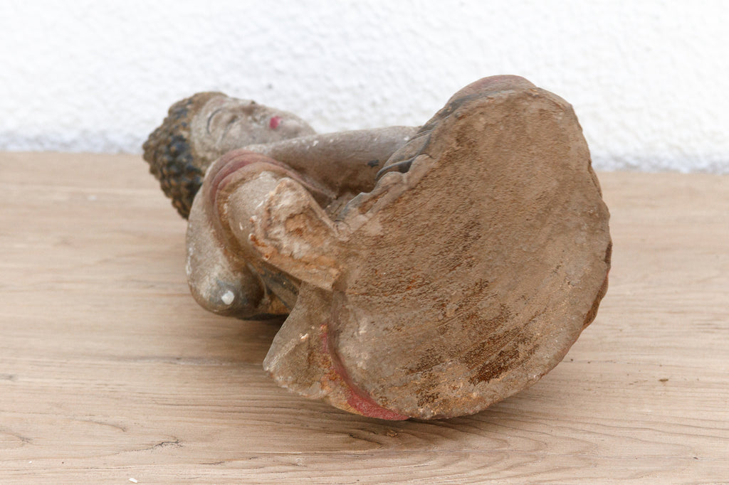 Charming Petite carved & Painted Sleeping Buddha