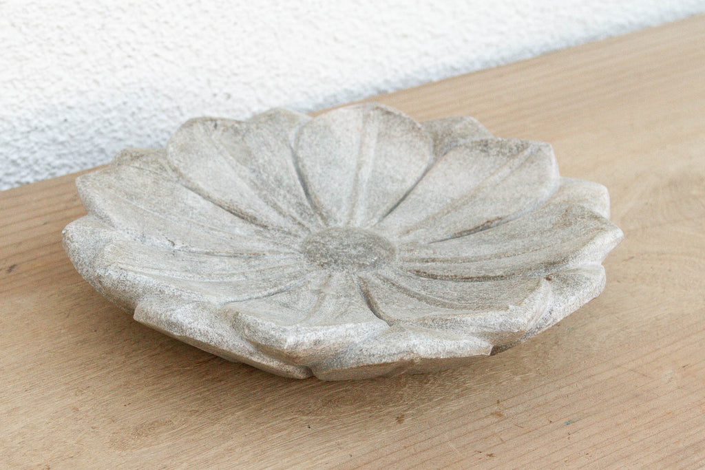 Petite Grey Stone Lotus Flower