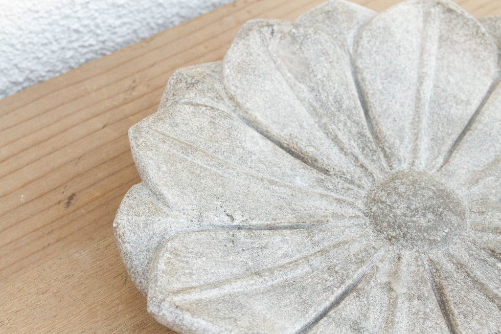 Petite Grey Stone Lotus Flower