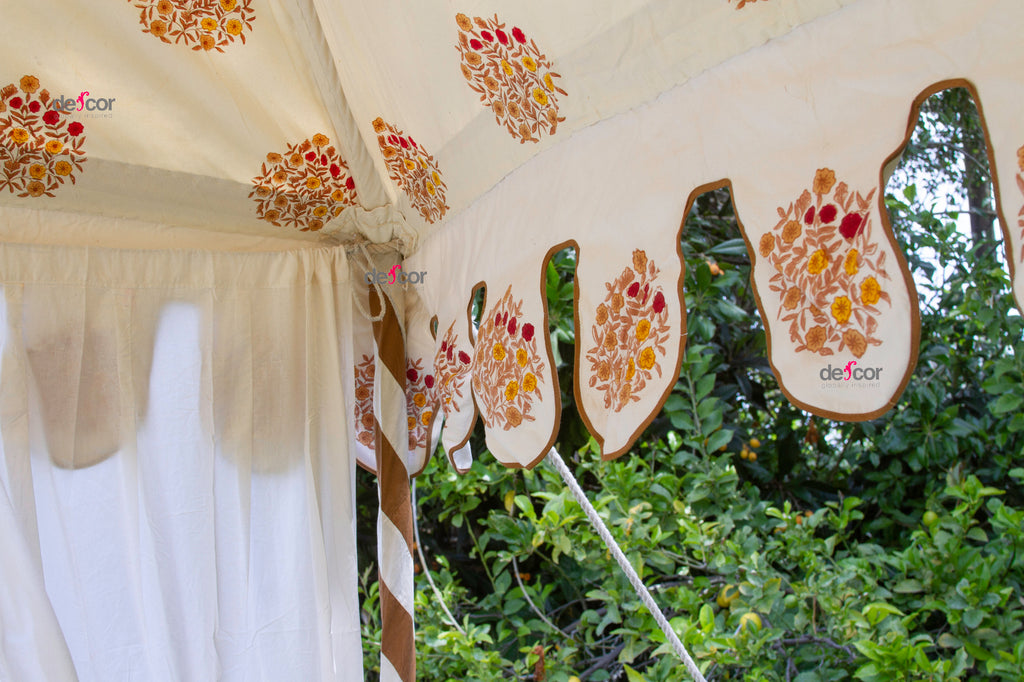 Floral Marigold Blockprint Indian Canopy Tent (Trade)