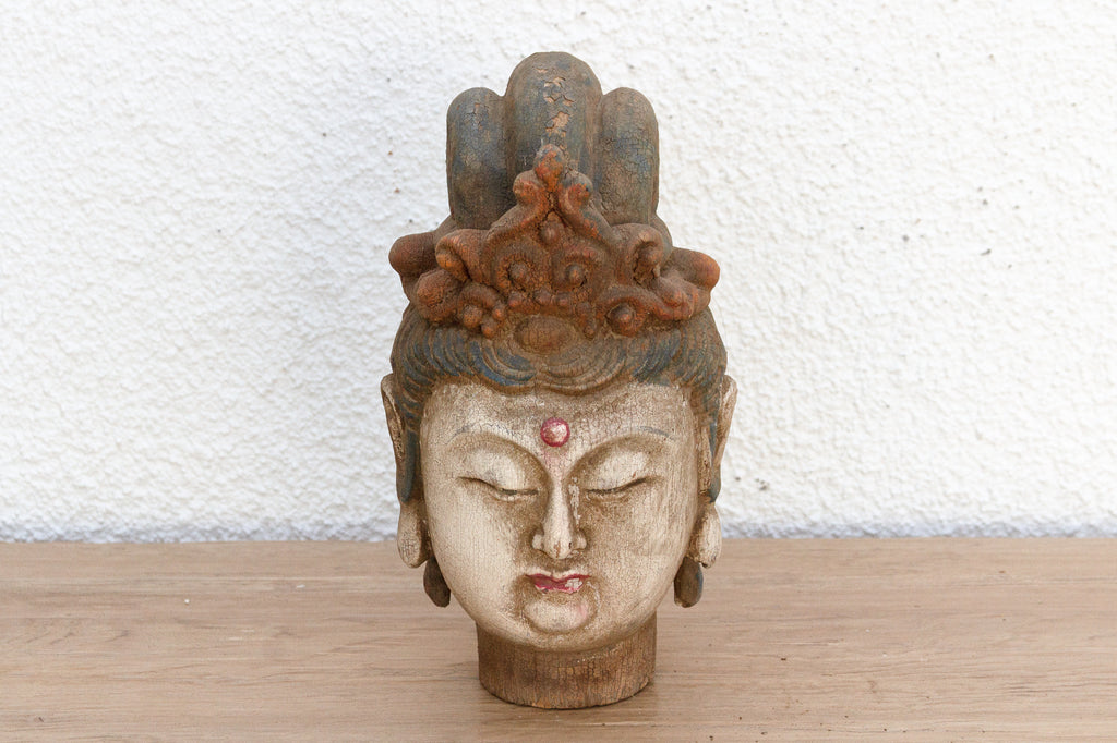 Finely Carved Small Asian Buddha Head