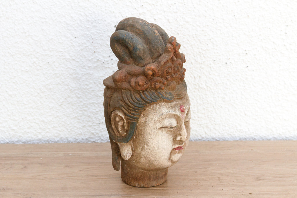 Finely Carved Small Asian Buddha Head