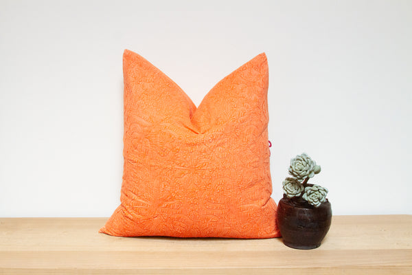 Dull Orange Handmade Pillow Cover