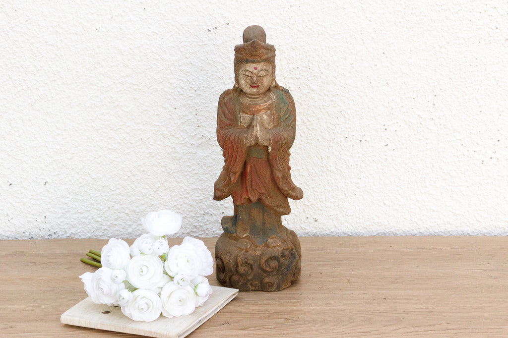 Small Serene Carved Praying Buddha