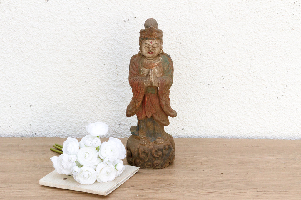 Small Serene Carved Praying Buddha