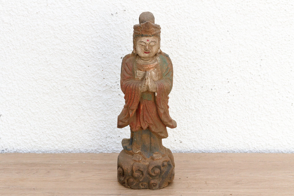 Small Serene Carved Praying Buddha