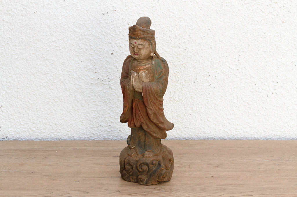 Small Serene Carved Praying Buddha