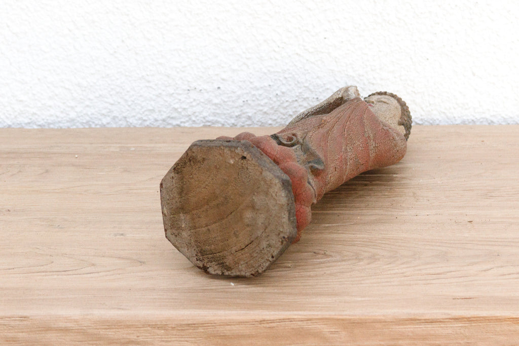Petite Carved Wood Buddha on Lotus