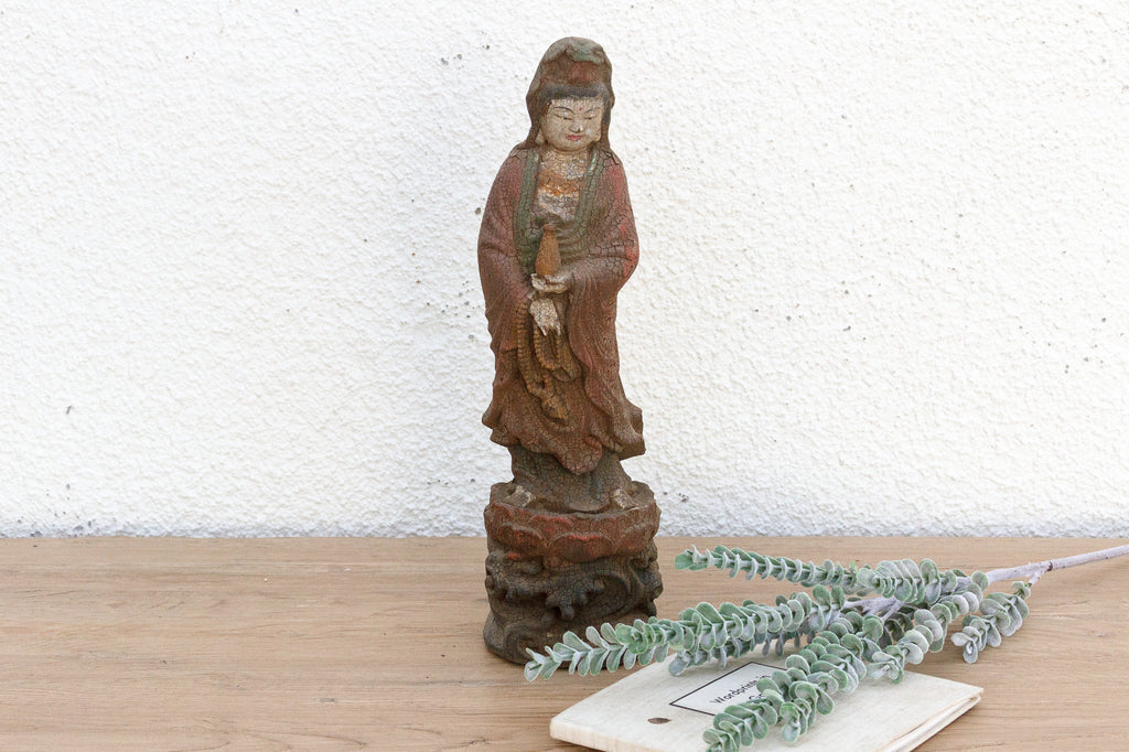 Small Asian Carved Guan Yin Figure