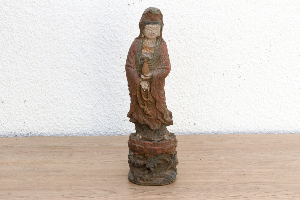 Small Asian Carved Guan Yin Figure