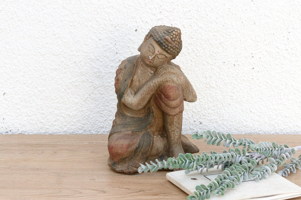 Small Table Top Handpainted Resting Buddha