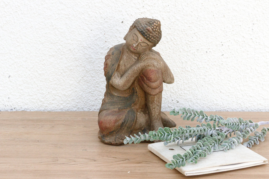 Small Table Top Handpainted Resting Buddha
