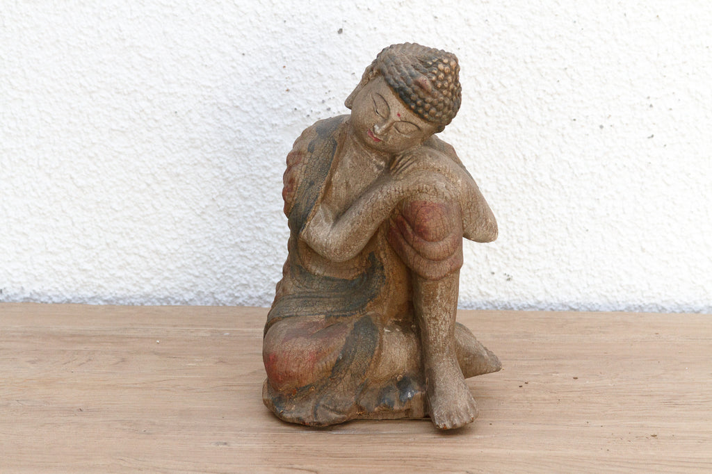 Small Table Top Handpainted Resting Buddha