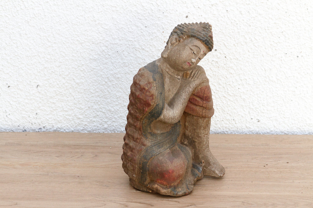 Small Table Top Handpainted Resting Buddha