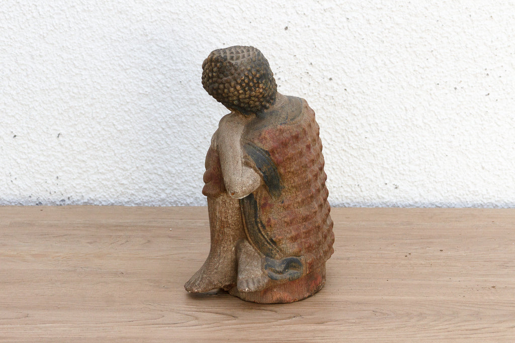 Small Table Top Handpainted Resting Buddha