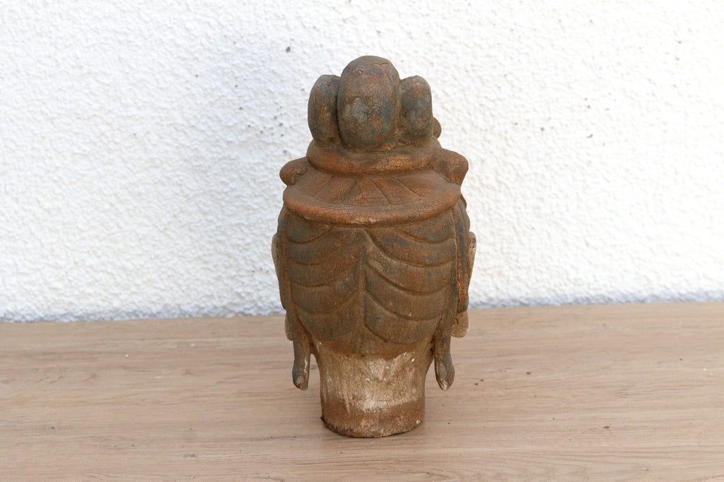 Carved & Painted Small Meditative Buddha Head