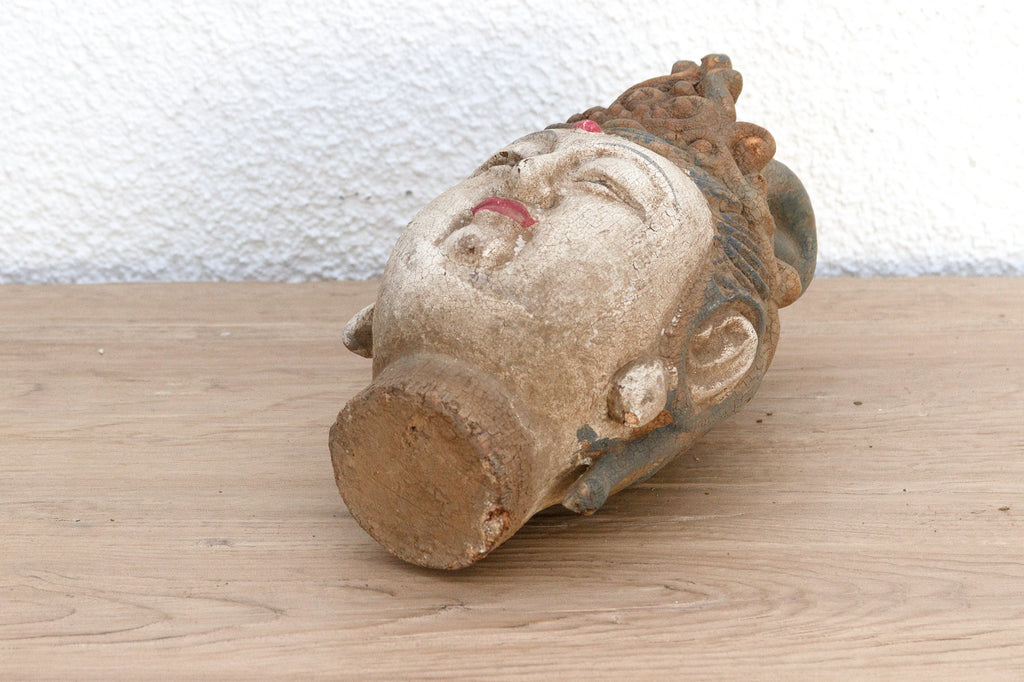 Carved & Painted Small Meditative Buddha Head