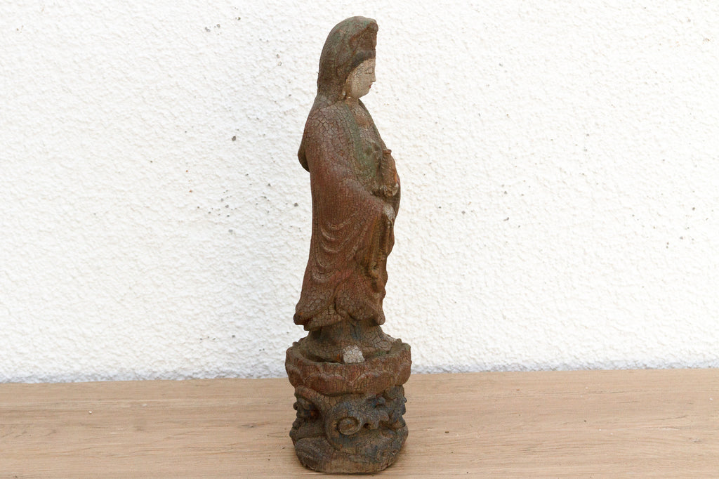 Expertly Hand-Carved Guan Yin Figure