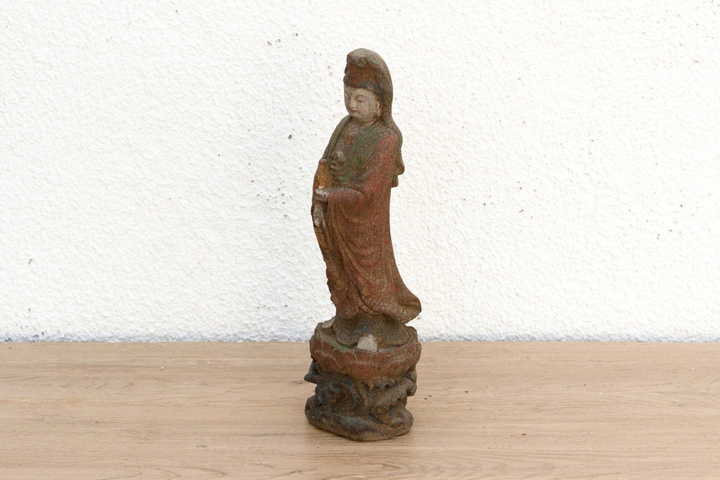 Expertly Hand-Carved Guan Yin Figure
