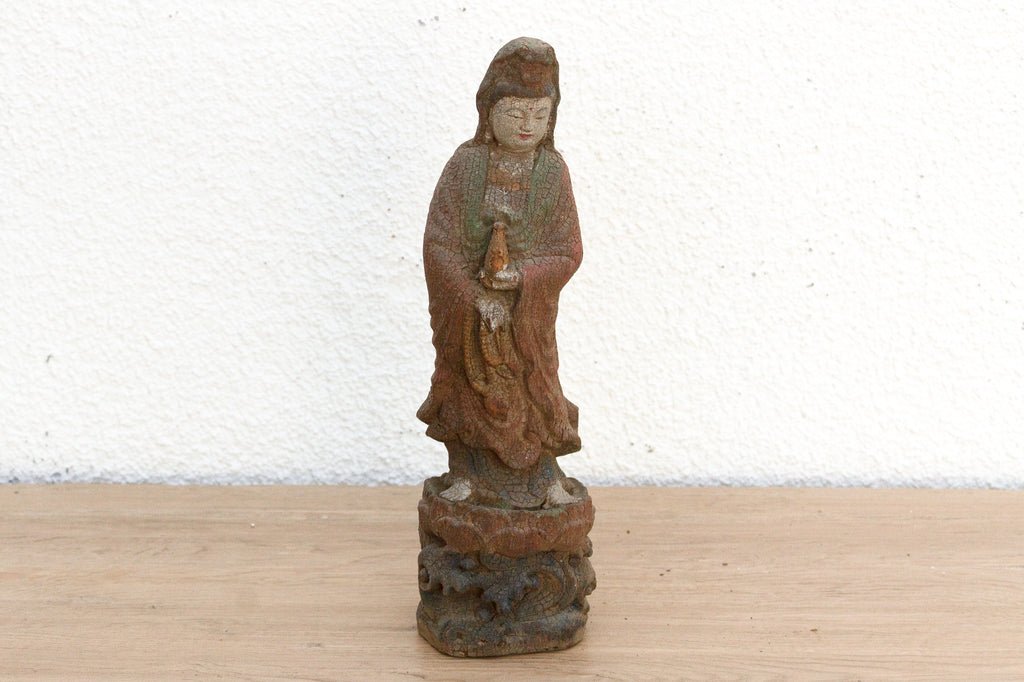 Expertly Hand-Carved Guan Yin Figure