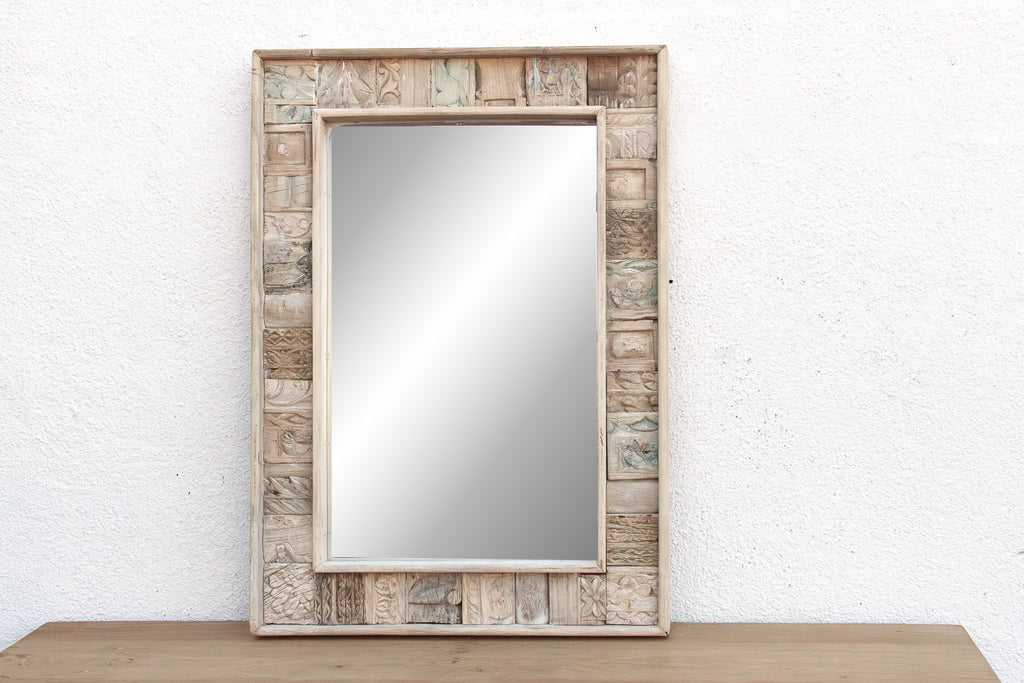 Rustic Abstract Carved Wall Mirror (Trade)