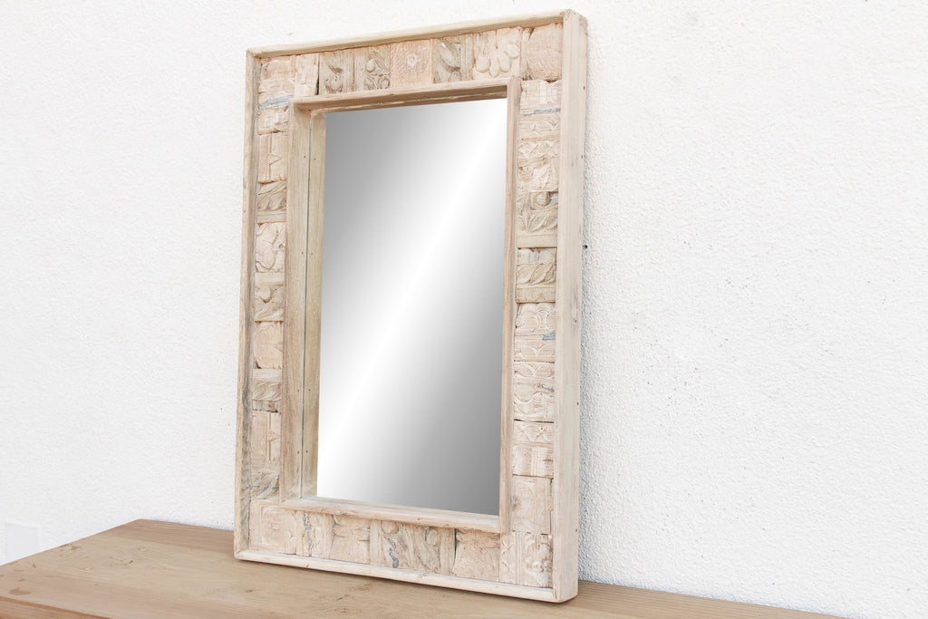 Rust Modern Farmhouse Carved Mirror (Trade)