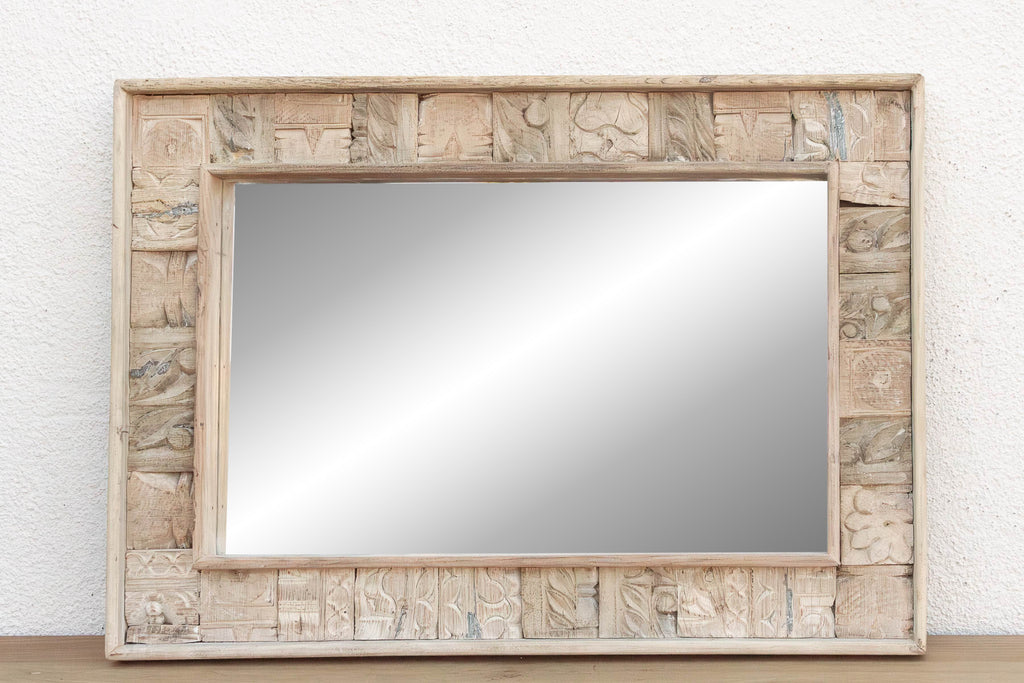 Rust Modern Farmhouse Carved Mirror (Trade)
