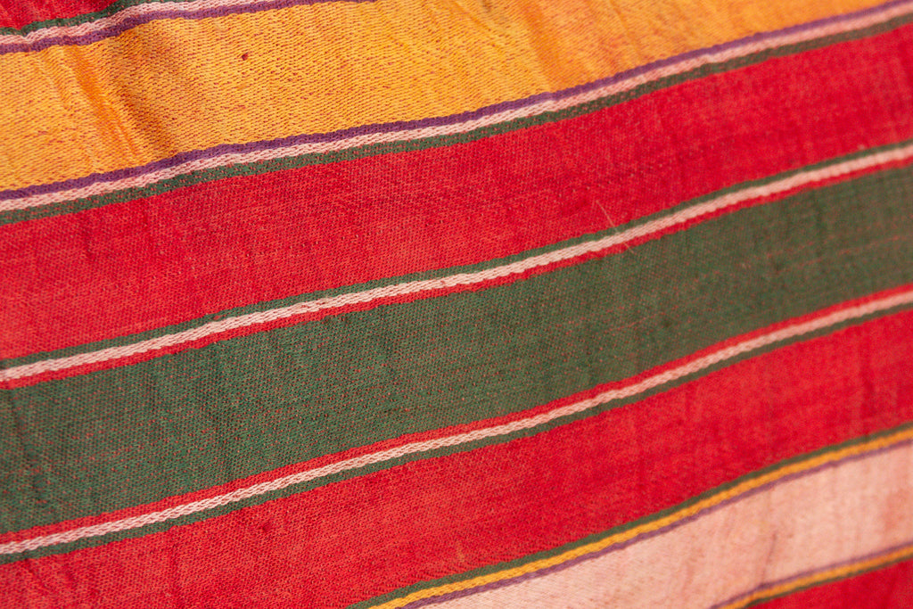 Pair of Bhuj Striped Mashru Lumbar Pillows (Trade)