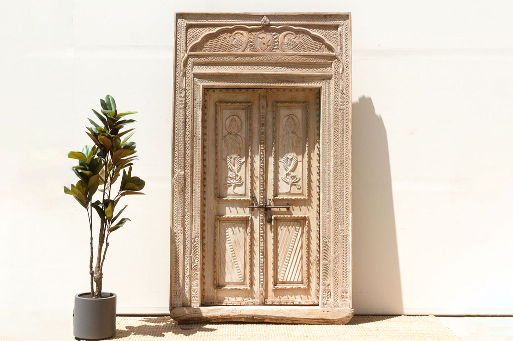 Monumental Antique Indian Teak Krishna Door (Trade)