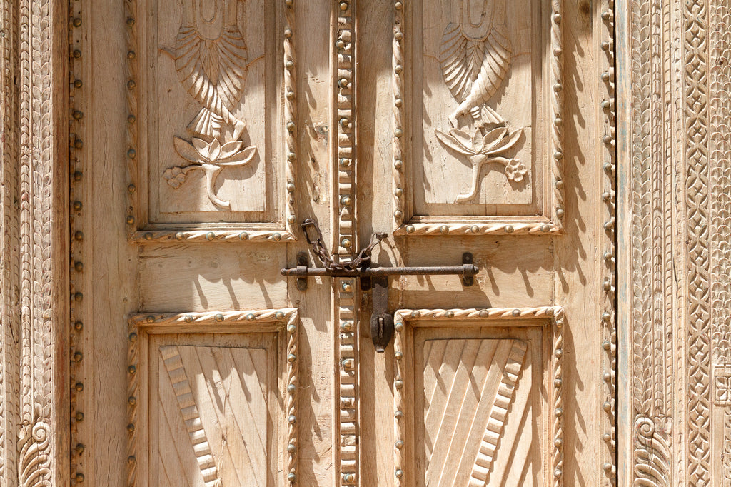 Monumental Antique Indian Teak Krishna Door (Trade)