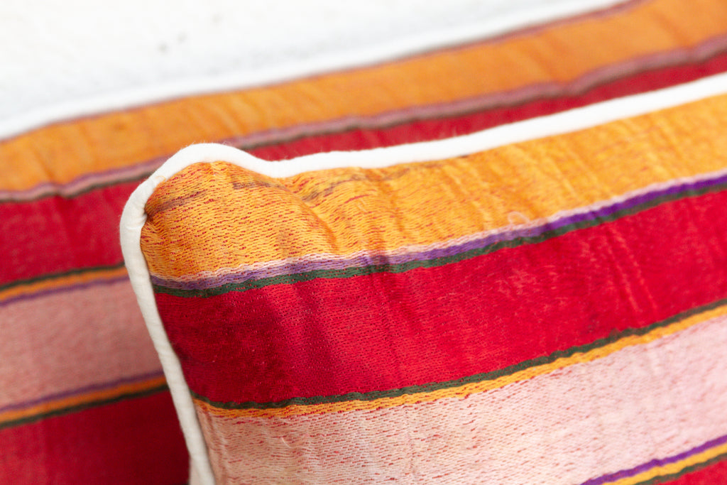 Pair of Mandvi Mashru Lumbar Pillows