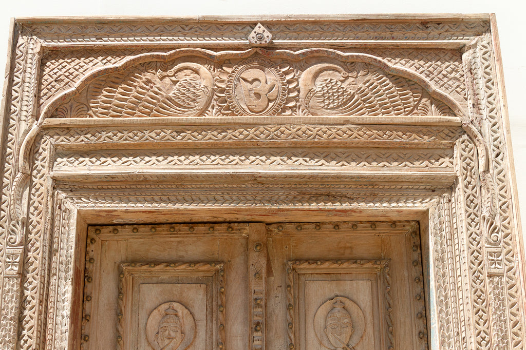 Monumental Antique Indian Teak Krishna Door (Trade)