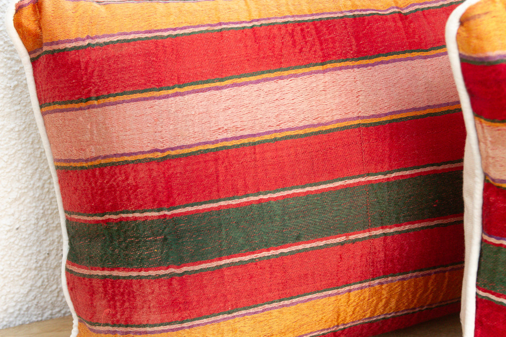 Pair of Mandvi Mashru Lumbar Pillows