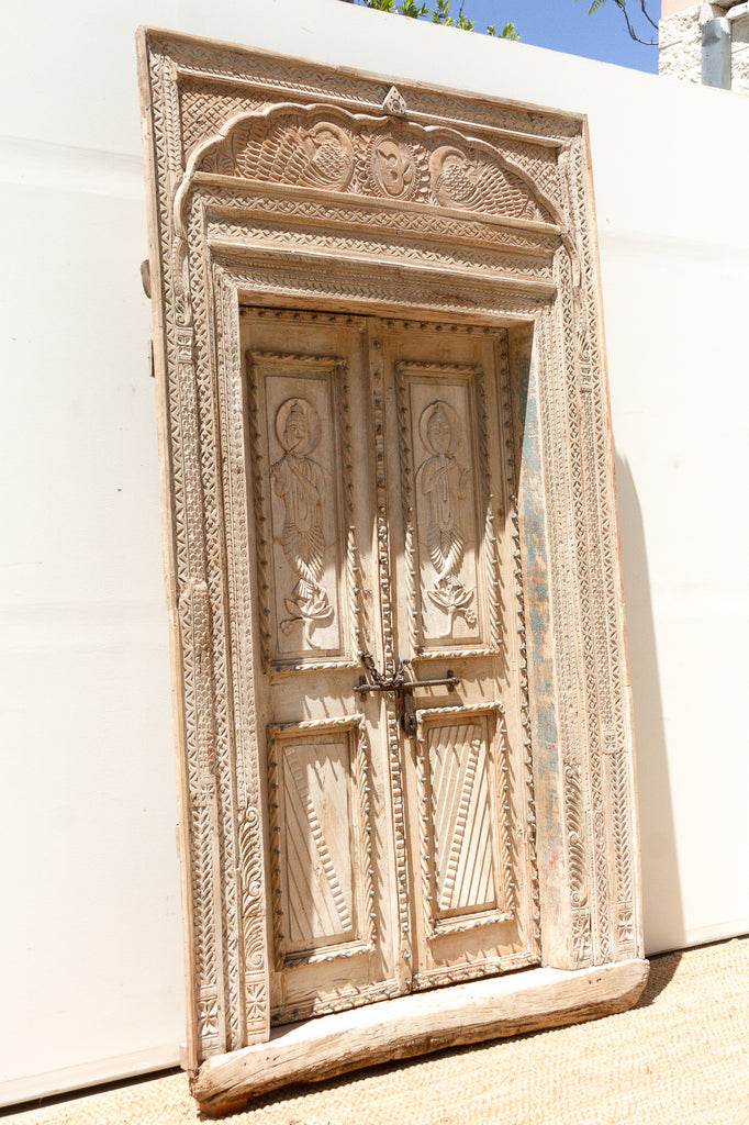 Monumental Antique Indian Teak Krishna Door (Trade)