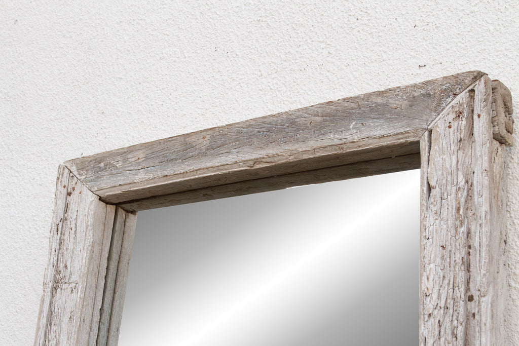 Antique Wabi Sabi Weathered Teak Mirror (Trade)