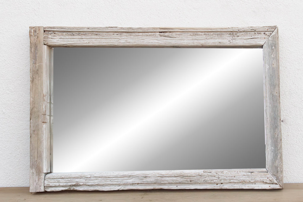 Antique Wabi Sabi Weathered Teak Mirror (Trade)
