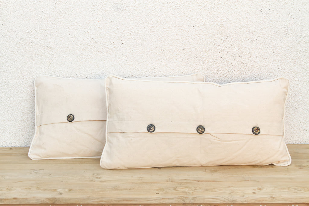 Pair of Anjar Mashru Lumbar Pillows