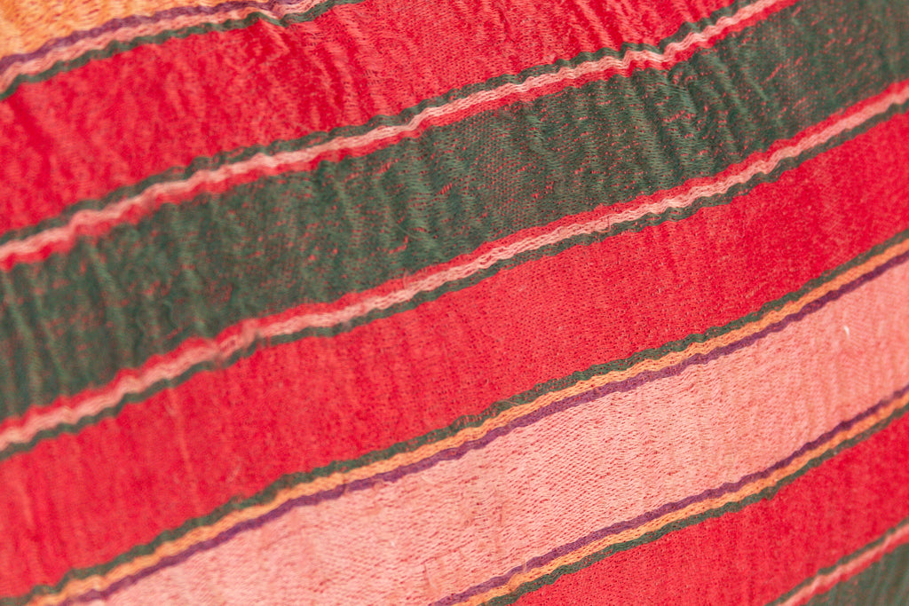 Rohini Striped Mashru Lumbar Pillow (Trade)