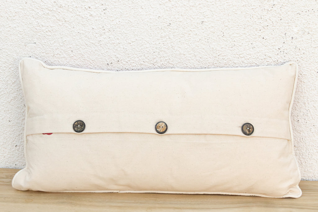 Rohini Striped Mashru Lumbar Pillow (Trade)