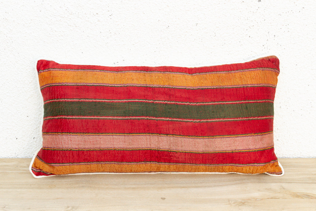Patan Striped Mashru Lumbar Pillow (Trade)